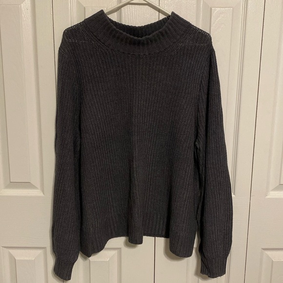 Grey Turtleneck Knit Sweater - Picture 1 of 7